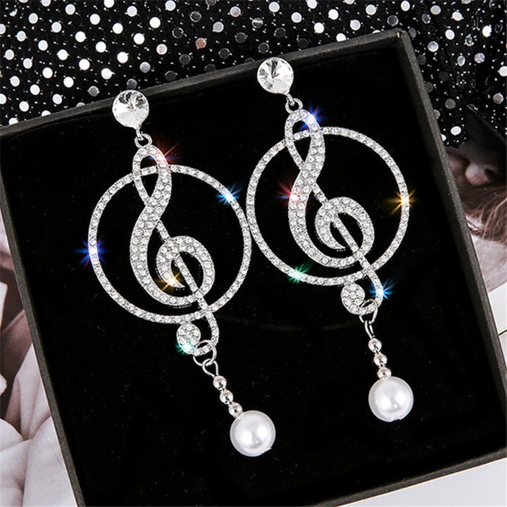 Music Symbol Crystal Drop Earrings - Festigal