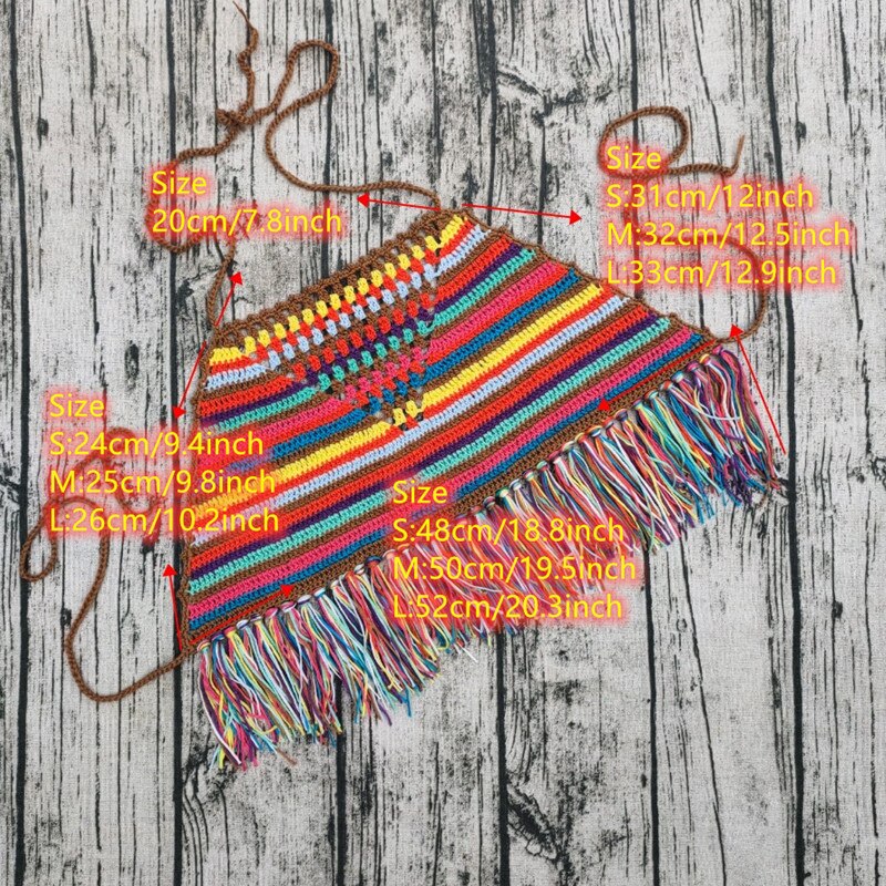 Handmade Crochet Striped Halterneck Top