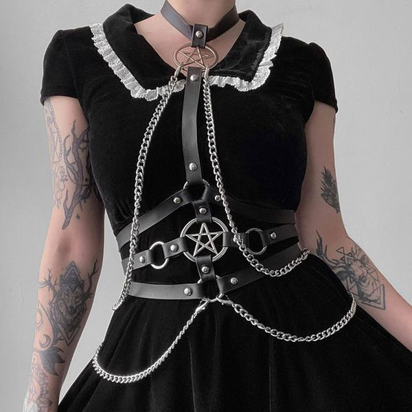 Goth punk ketting harnas riem