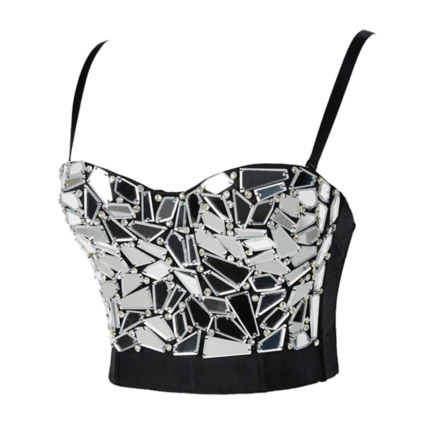 Shattered Glass or Sequined Mirror Corset