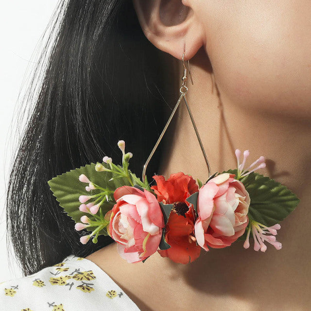 Bohemian Statement Flower Earrings