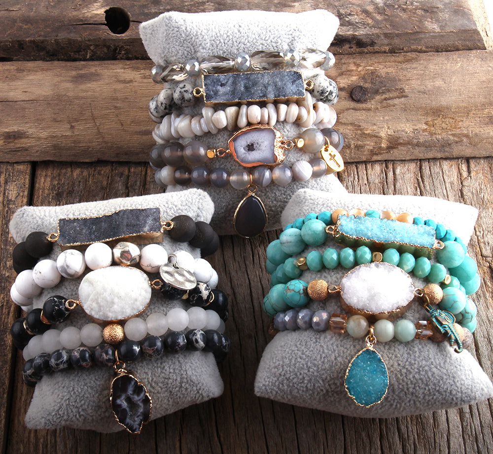 5 Pc Druzy Bracelet Set - Festigal