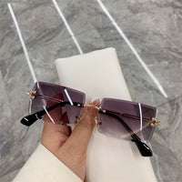 Vintage Fashion Rimless Sunglasses  UV400