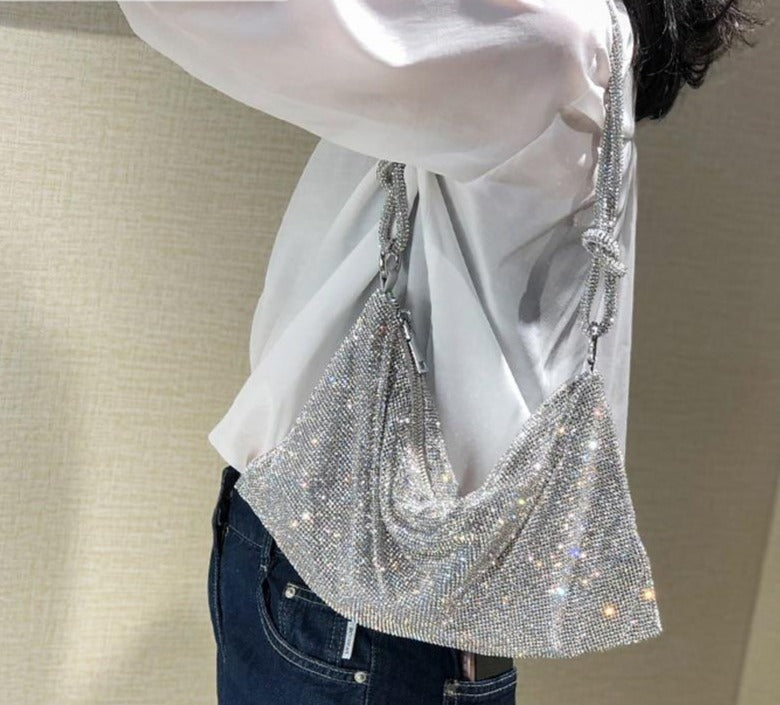 Sparkling Silver Clutch Bag - Festigal