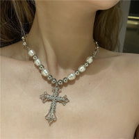 Vintage Style Cross Goth Necklace