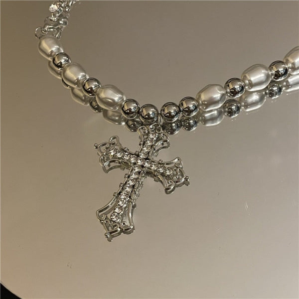 Vintage Style Cross Goth Necklace - Festigal