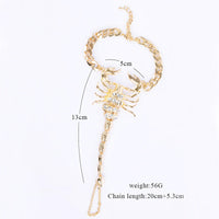 Bracelet de cheville scorpion en strass