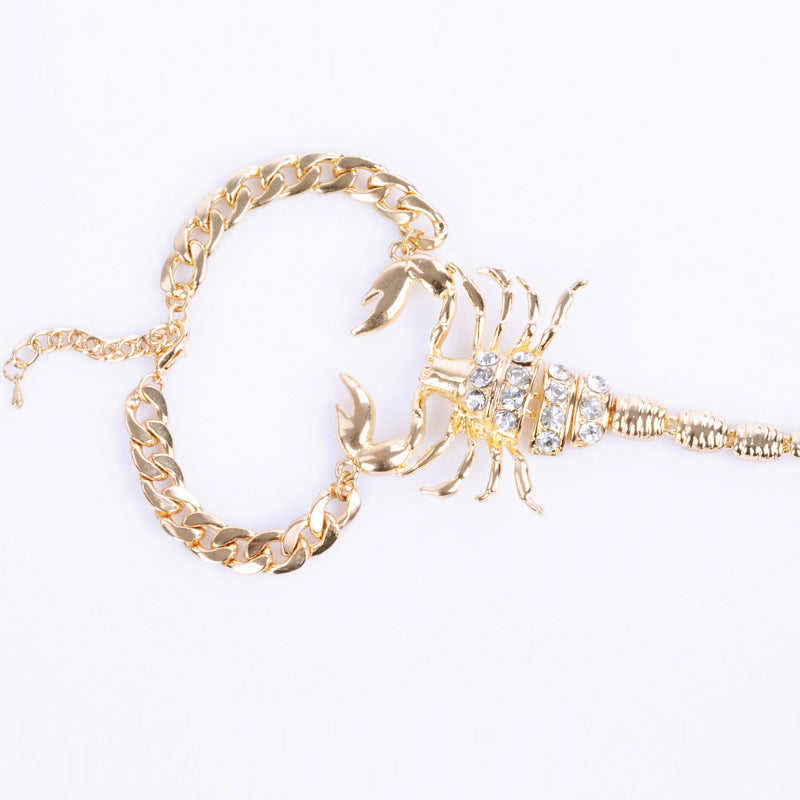 Rhinestone Scorpion Anklet - Festigal