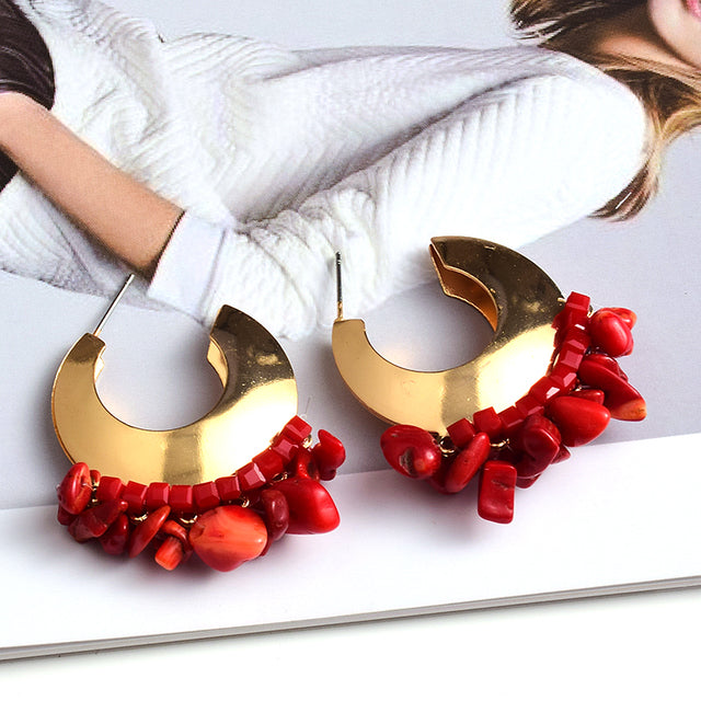 Statement Beaded Hoops - Festigal