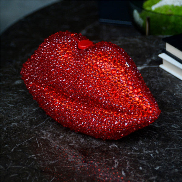 Sequin Red Lip Clutch Bag - Festigal
