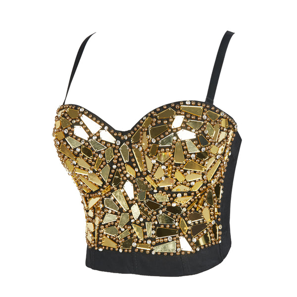 Shattered Glass or Sequined Mirror Corset