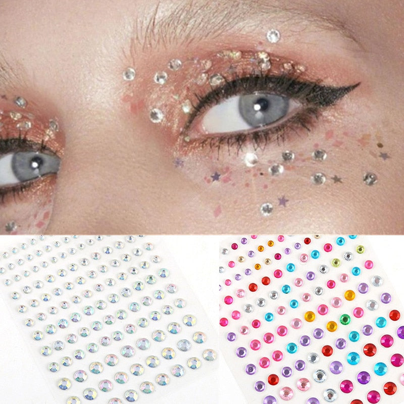 Sparkling Rhinestone Facial Art Stickers - Festigal