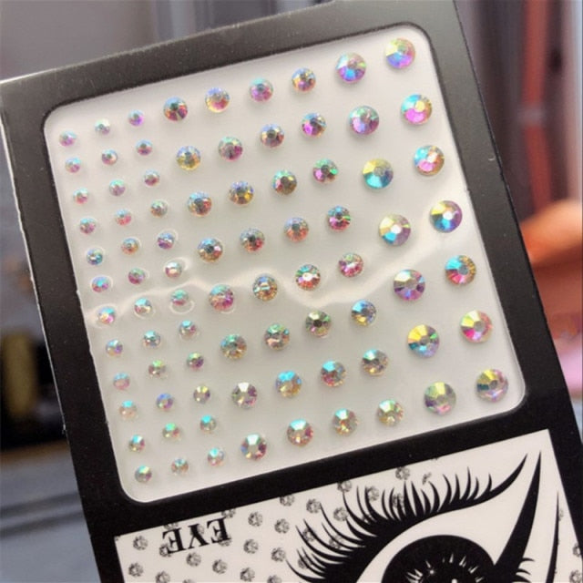 Sparkling Rhinestone Facial Art Stickers - Festigal