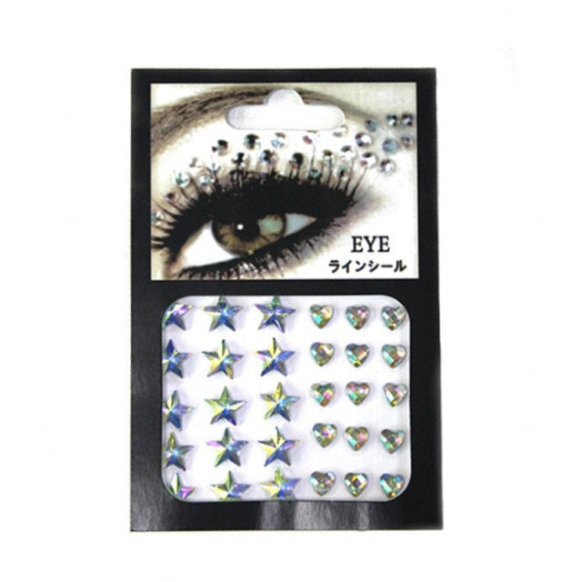 Sparkling Rhinestone Facial Art Stickers - Festigal
