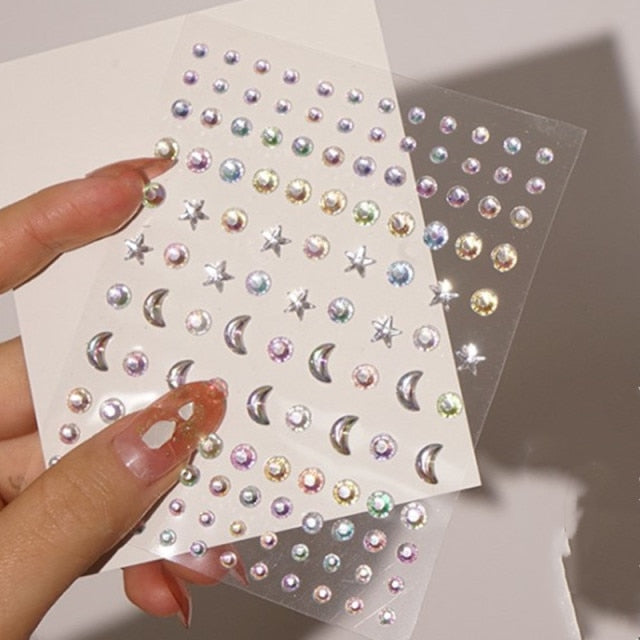 Sparkling Rhinestone Facial Art Stickers - Festigal