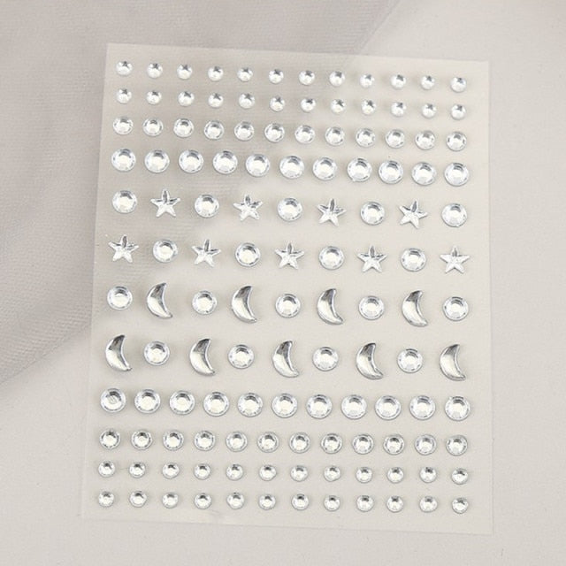Sparkling Rhinestone Facial Art Stickers - Festigal