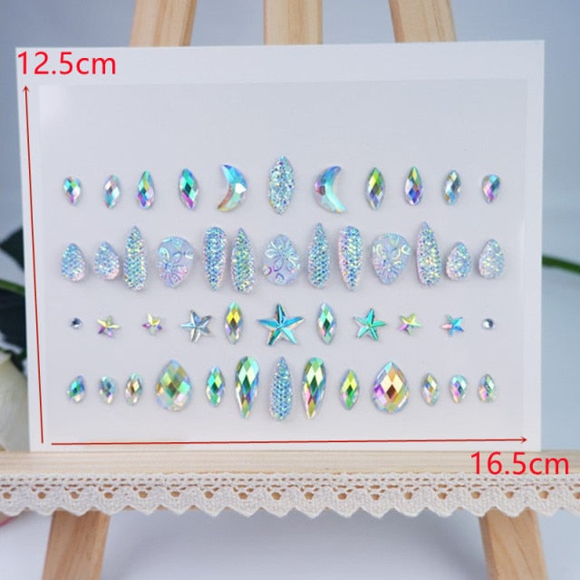 Sparkling Rhinestone Facial Art Stickers - Festigal