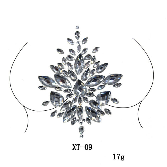 Sparkling Rhinestone Facial Art Stickers - Festigal