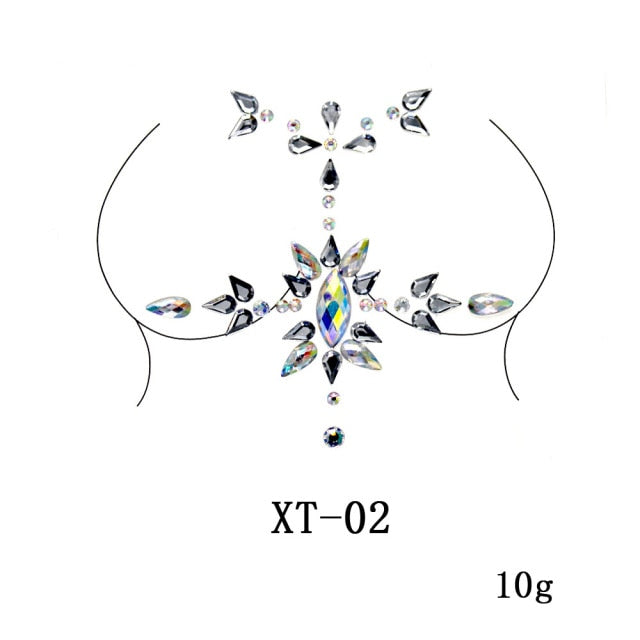 Sparkling Rhinestone Facial Art Stickers - Festigal