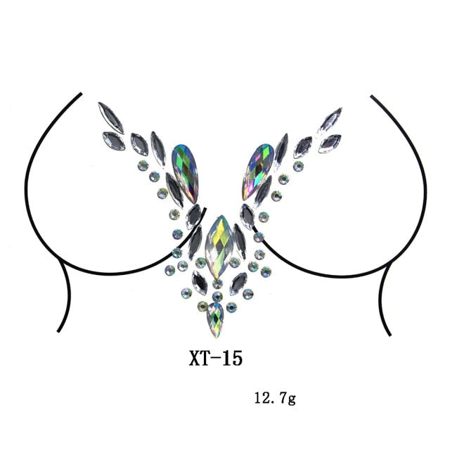 Sparkling Rhinestone Facial Art Stickers - Festigal