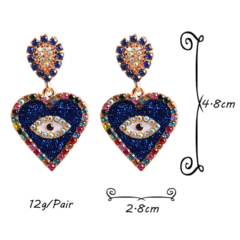 Glitter Heart Eye Earrings - Festigal