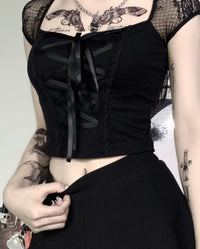 Gothic Corset Style Lace Up Top