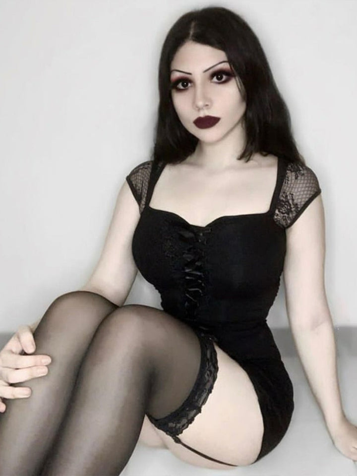 Gothic Corset Style Lace Up Top - Festigal