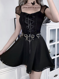 Gothic Corset Style Lace Up Top - Festigal