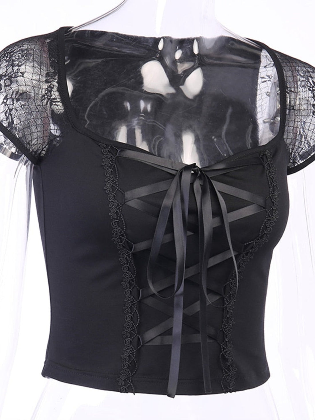 Gothic Corset Style Lace Up Top - Festigal