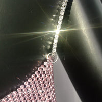 Shiny Crystal Metal Chain Crop Top