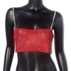 Shiny Crystal Metal Chain Crop Top - Festigal