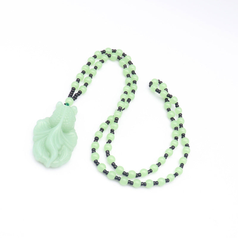 Fluorite Stone Fish Necklace - Festigal